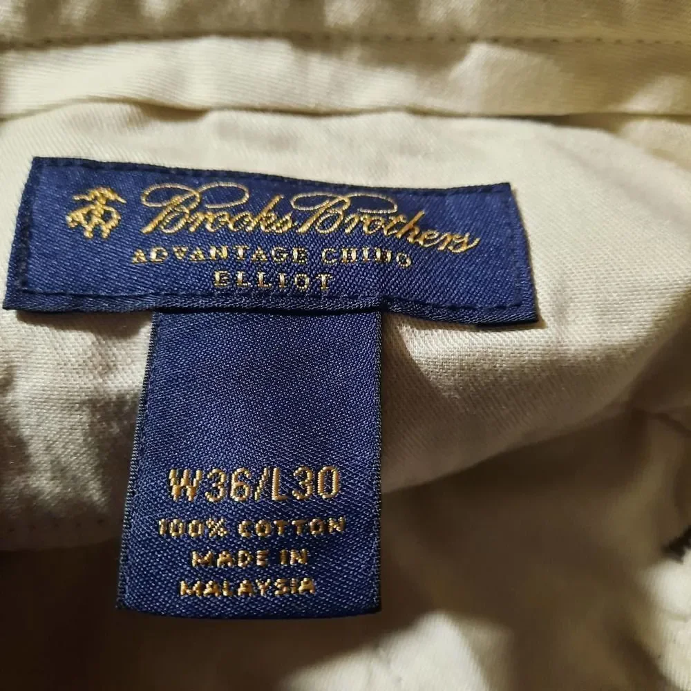 Brooks Brothers Advantage Chino Elliot Pleated Pants Men 36x30 Olive‎ Brown